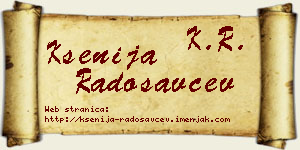 Ksenija Radosavčev vizit kartica